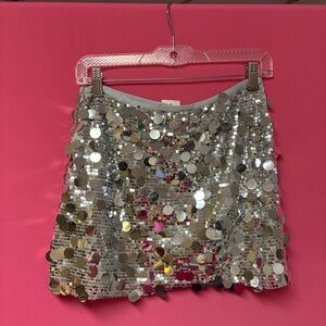 BNWT Silver Sequin Women's Skirt